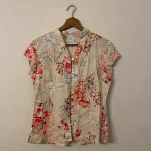 Elegant Floral Button-Up Blouse